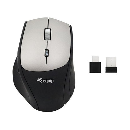 Equip Optische Maus kabellos USB-Komfort USB-C/A R+L schwarz