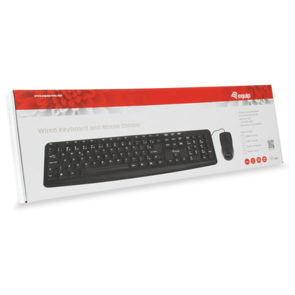 Equip Kabelgebundene Kombi Keyboard+Mouse. schwarz. italieni