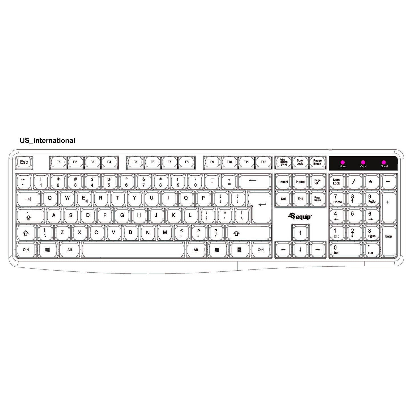 Equip Kabelgebundene USB Keyboard schwarz.US Layout