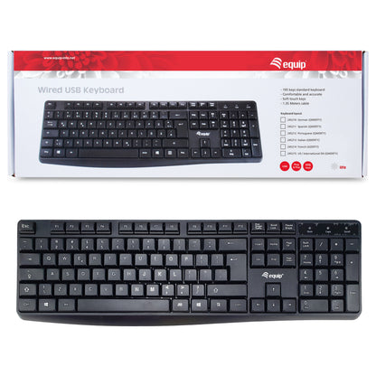 Equip Kabelgebundene USB Keyboard schwarz.US Layout
