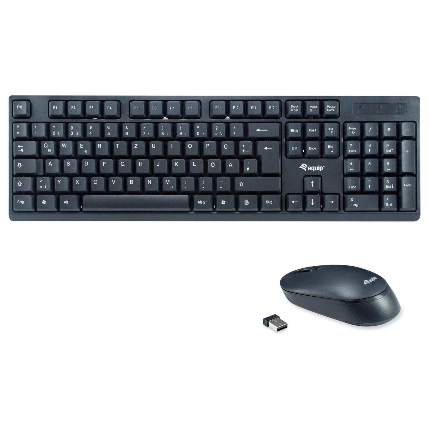 Equip Wireless Tastatur + Maus. Layout deutsch schwarz