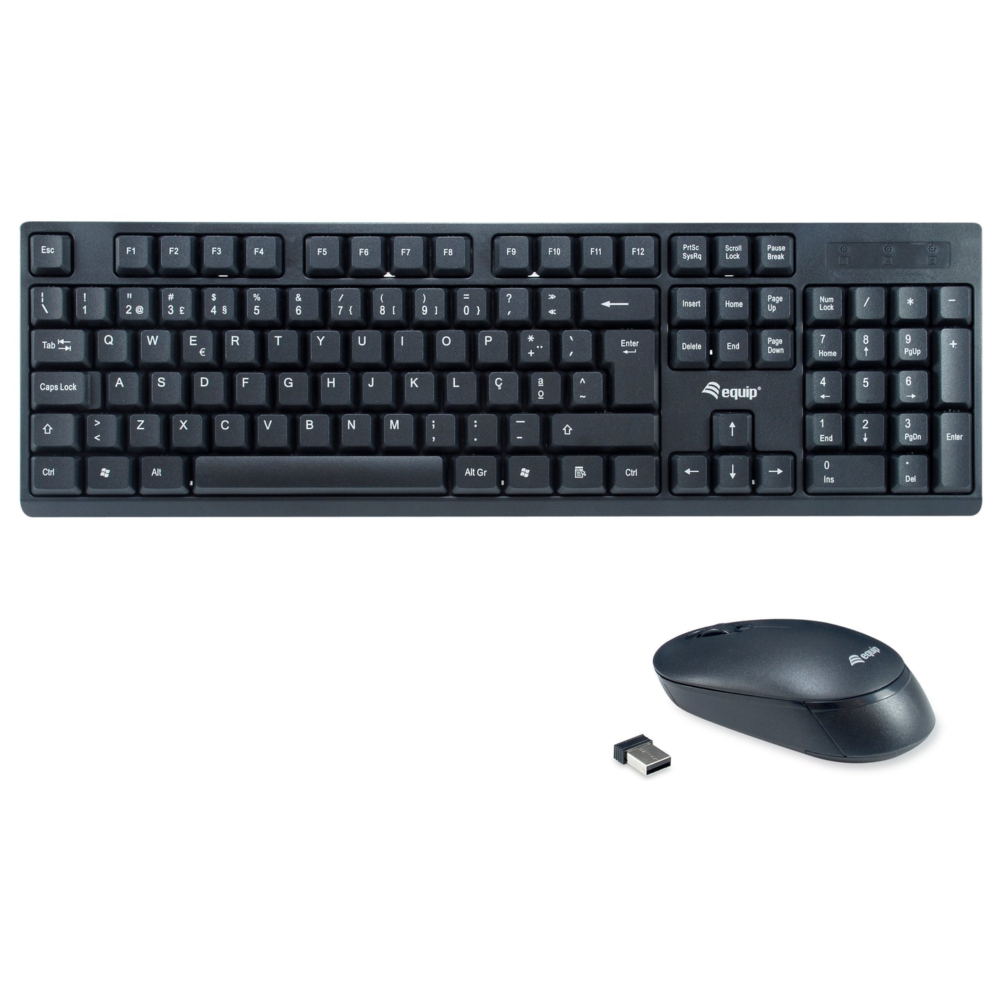 Equip Wireless Tastatur + Maus. Layout portugiesisch schwarz