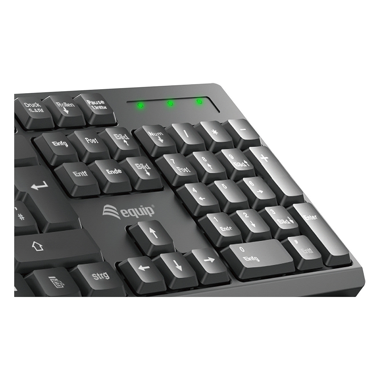 Equip Wireless Tastatur + Maus. Layout portugiesisch schwarz