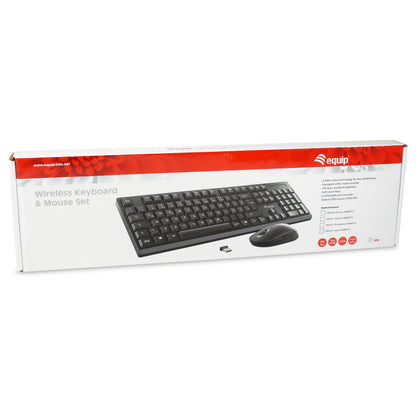 Equip Wireless Tastatur + Maus. Layout portugiesisch schwarz