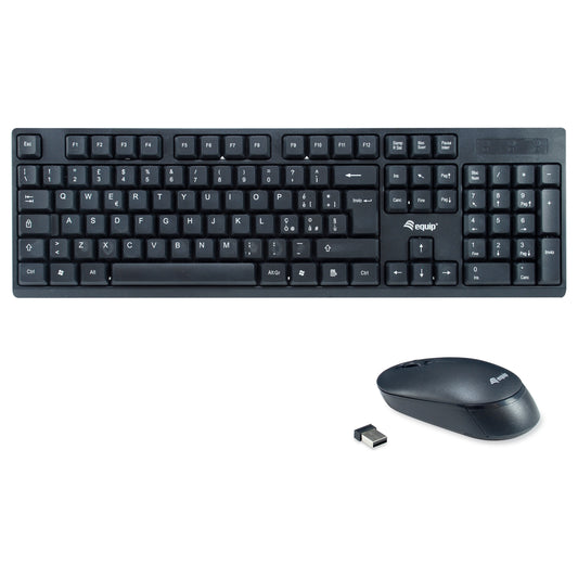 Equip Wireless Tastatur + Maus. Layout italienisch schwarz