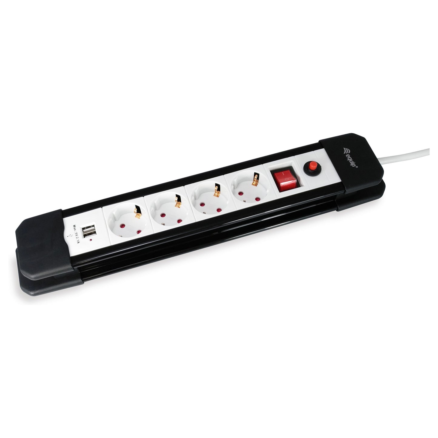 Equip Steckdosenleiste 4-fach Schuko 1.5m mit 2xUSB+Schalter