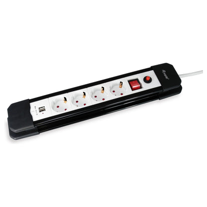 Equip Steckdosenleiste 4-fach Schuko 1.5m mit 2xUSB+Schalter