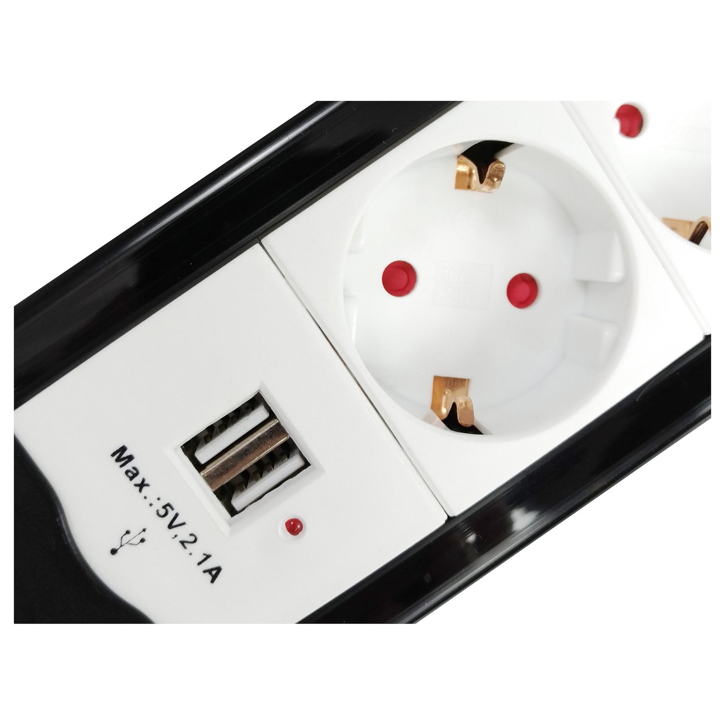 Equip Steckdosenleiste 4-fach Schuko 1.5m mit 2xUSB+Schalter