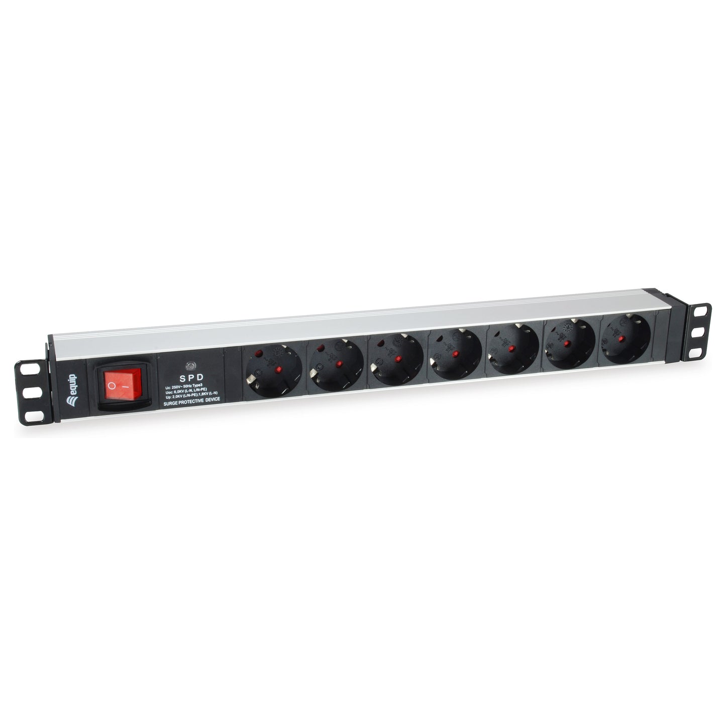 Equip Steckdosenleiste 19"(1HE)7fach mit Ü-Schutz + Schalt