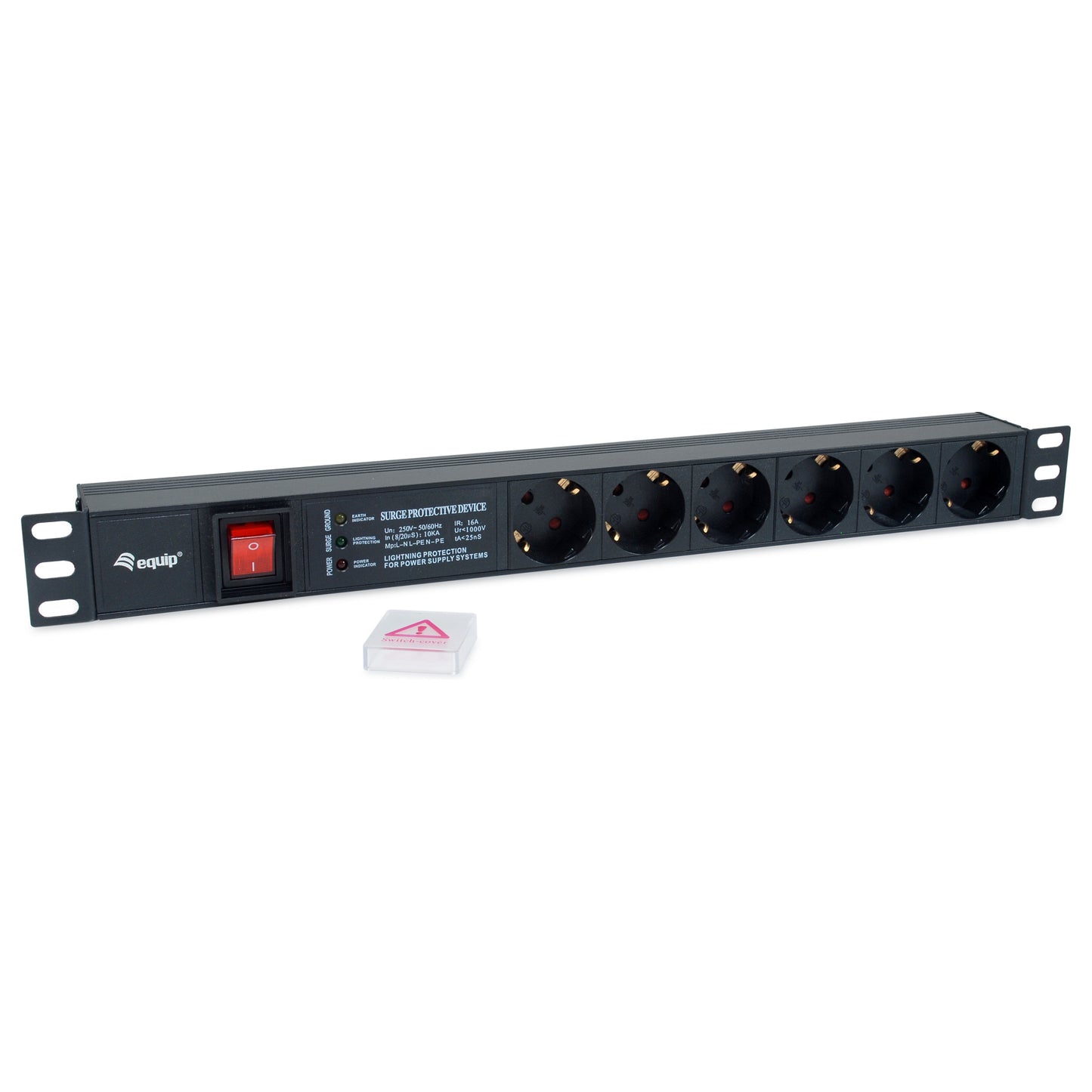 Equip Steckdosenleiste 19"(1HE)6fach mit Schuko + Schalt Alu