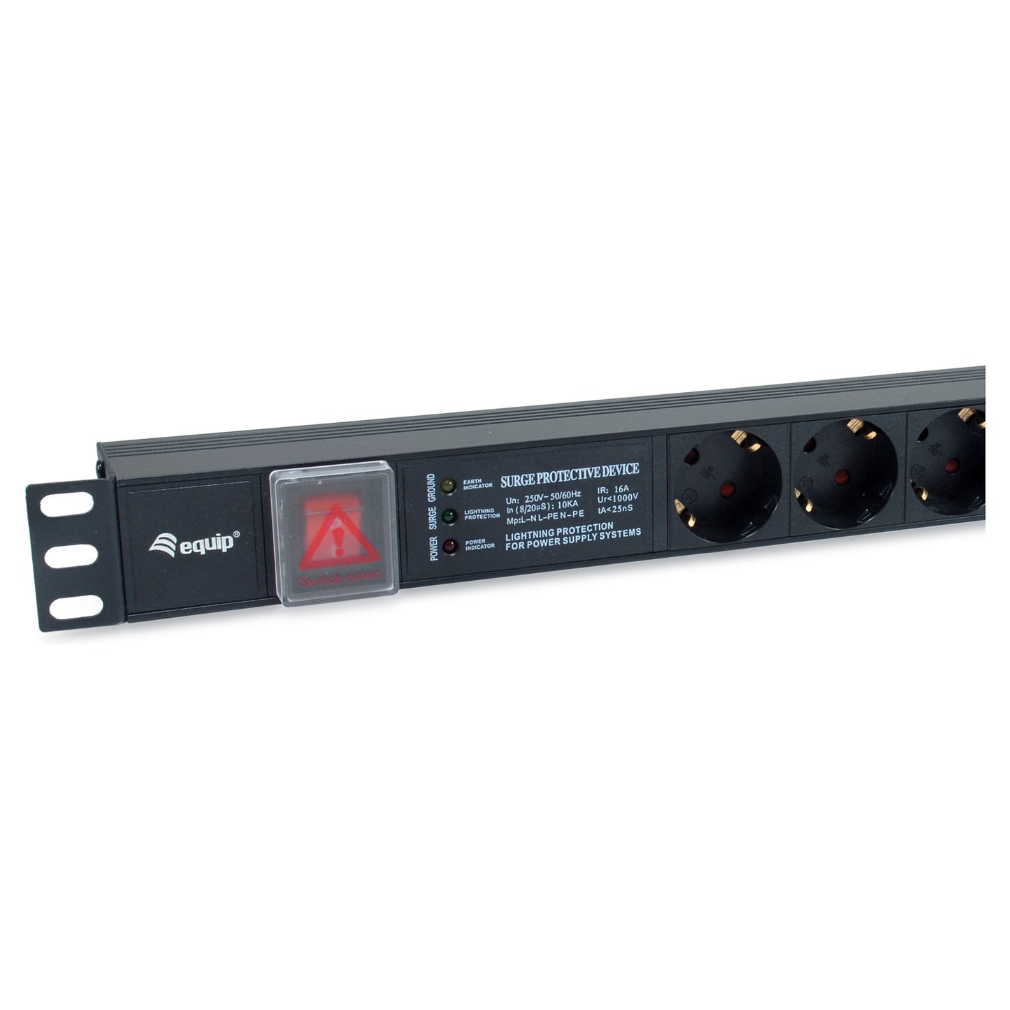 Equip Steckdosenleiste 19"(1HE)6fach mit Schuko + Schalt Alu