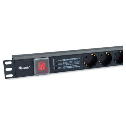 Equip Steckdosenleiste 19"(1HE)6fach mit Schuko + Schalt Alu