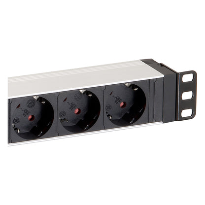 Equip Steckdosenleiste 19"(1HE)8fach Schukon. 1.8m Alu Sch