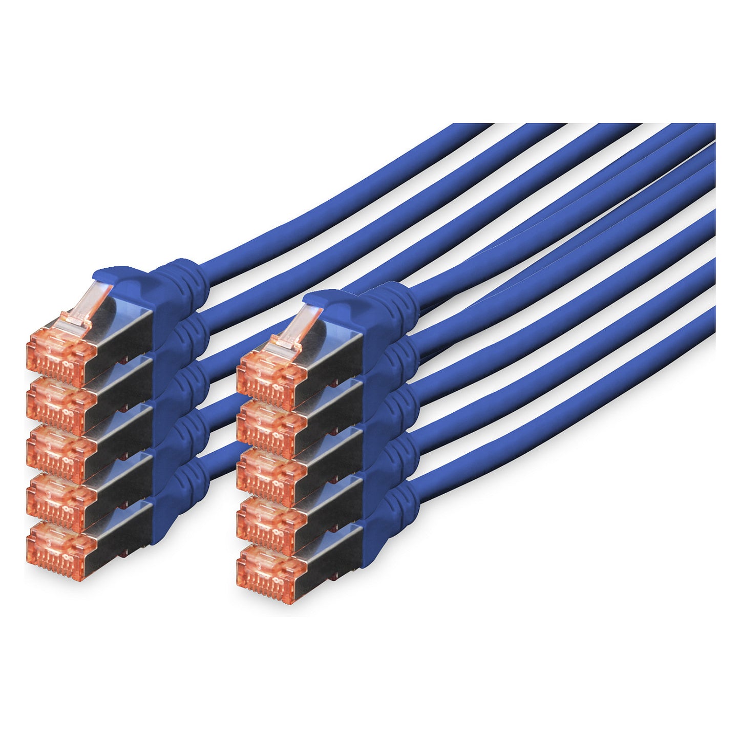DIGITUS CAT 6 S/FTP Patchkabel, 10 Stück, 3m, blau