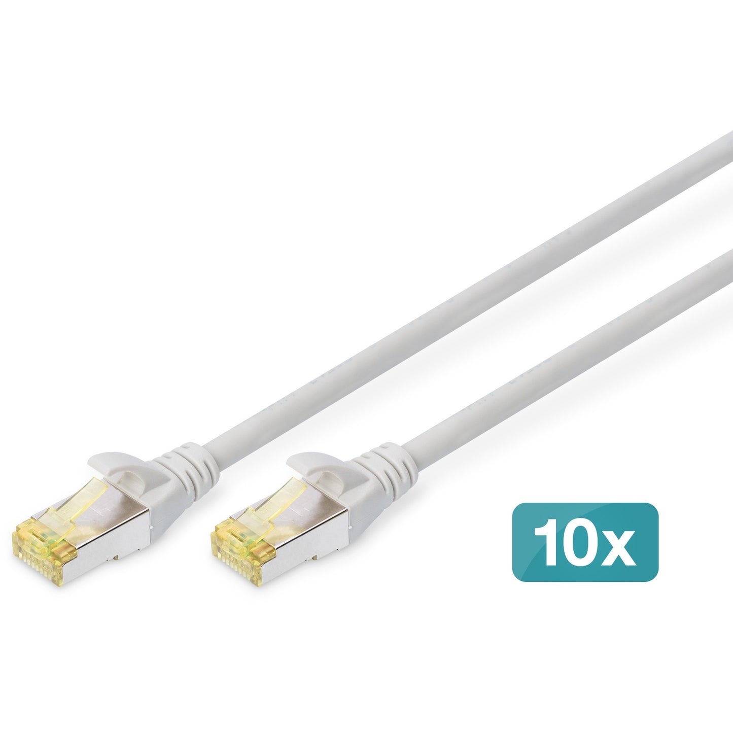 DIGITUS CAT 6A S/FTP Patchkabel, 10 Stück, 5m, grau