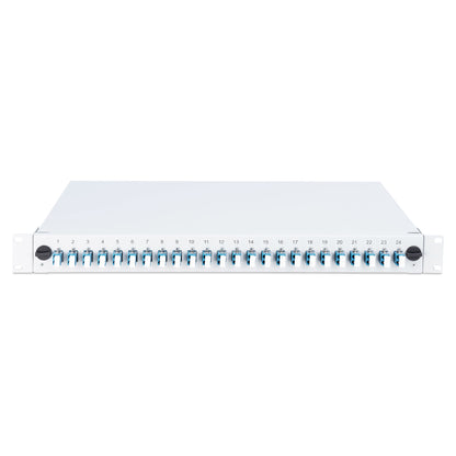 DIGITUS LWL Spleißbox 1HE bestückt 24x LC DX OM4 grau