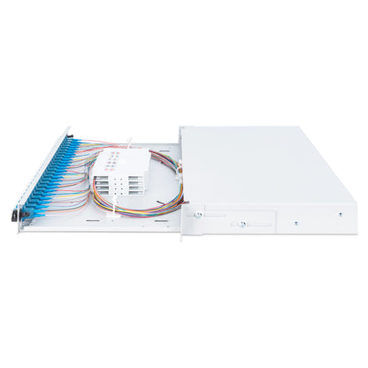 DIGITUS LWL Spleißbox 1HE bestückt 24x LC DX OM4 grau