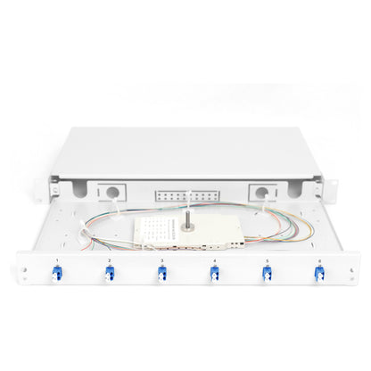 DIGITUS LWL Spleißbox 1HE bestückt 6x LC DX OS2 grau