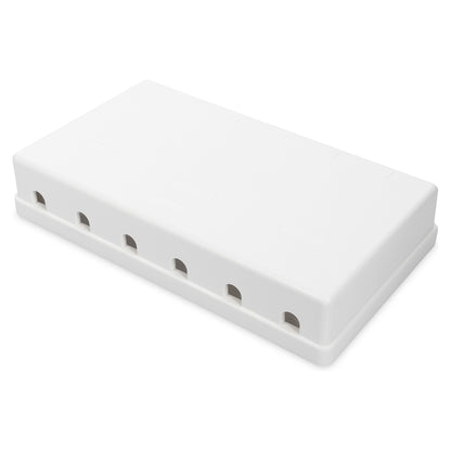 DIGITUS Gehäuse für Keystone Jacks 6-Port. weiß. Aufputzbox