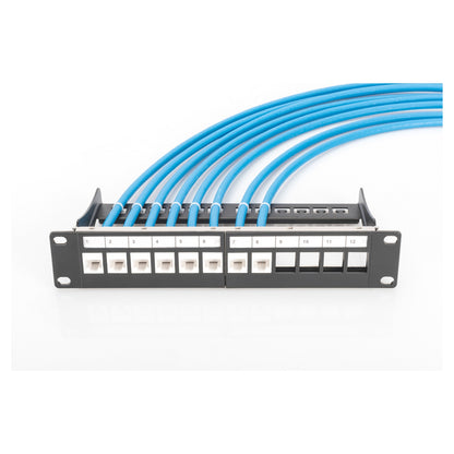 DIGITUS Patchpanel 1HE 12-Port Modular schw.