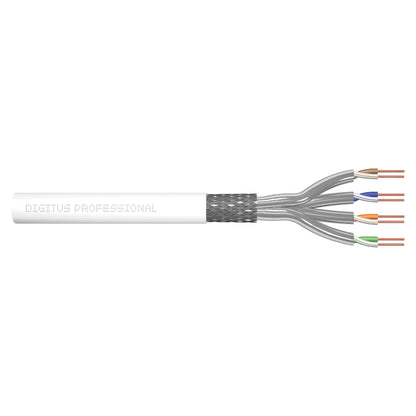 DIGITUS Verlegekabel S/FTP Cat7 305m. Box. AWG 26/1. weiß