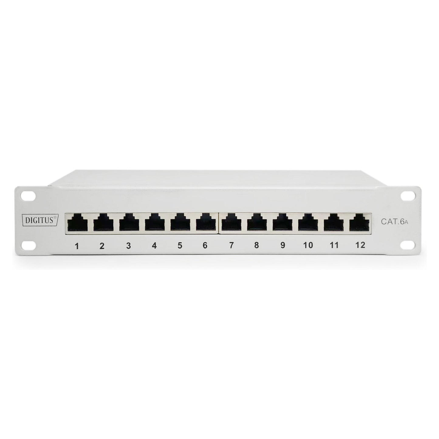 DIGITUS Cat.6A Patch Panel, geschirmt, 12-Port, 10", grau