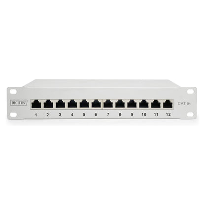 DIGITUS Cat.6A Patch Panel, geschirmt, 12-Port, 10", grau