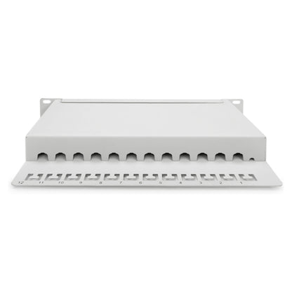 DIGITUS Cat.6A Patch Panel, geschirmt, 12-Port, 10", grau