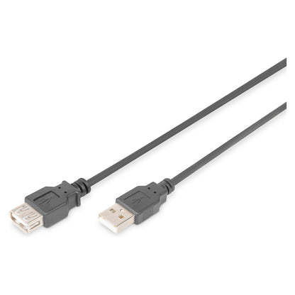 DIGITUS USB 2.0 Verlängerungskabel Typ A -A St/Bu 3.0m, sw