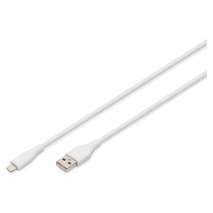 DIGITUS USB 2.0 Kabel Typ A-Lightning Silikon 1m MFI weiß