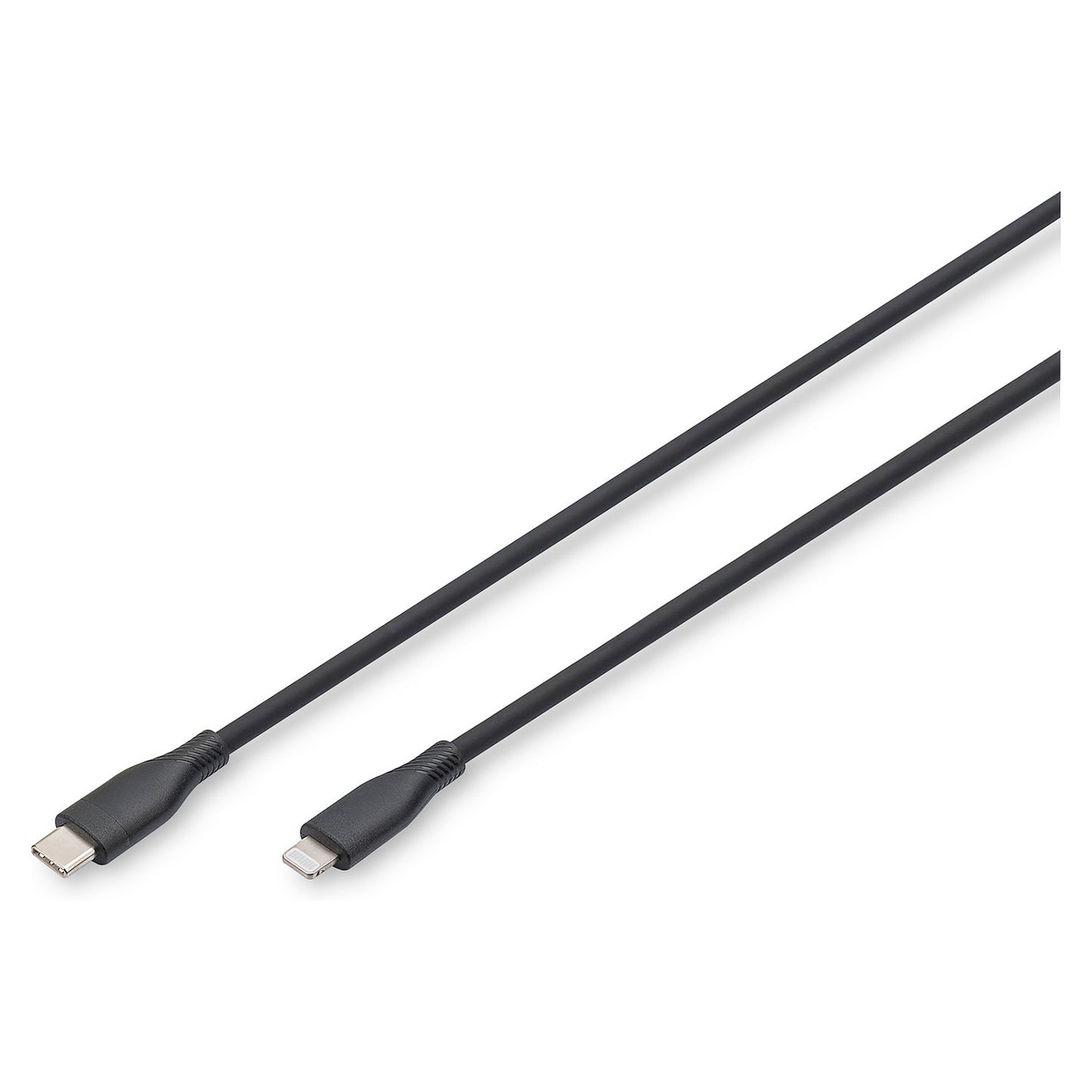 DIGITUS USB 2.0 Kabel Typ C-Lightning Silikon 0,5m MFI schwa