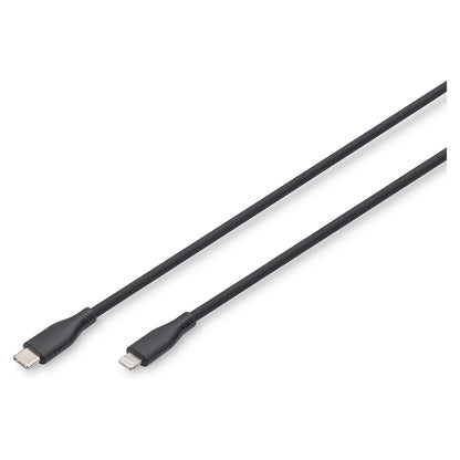 DIGITUS USB 2.0 Kabel Typ C-Lightning Silikon 0,5m MFI schwa