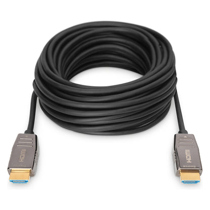 DIGITUS HDMI AOC Hybrid Glasfaserkabel UHD 8K 15m schwarz