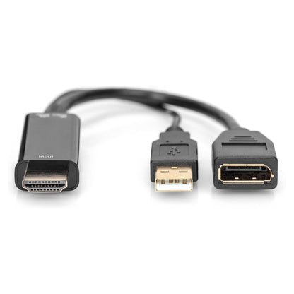 DIGITUS 4K HDMI Adapter - HDMI auf DisplayPort 0,2m schwarz