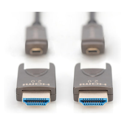 DIGITUS HDMI AOC Hybrid Glasfaserkabel 4K abnehmbar 20m schw