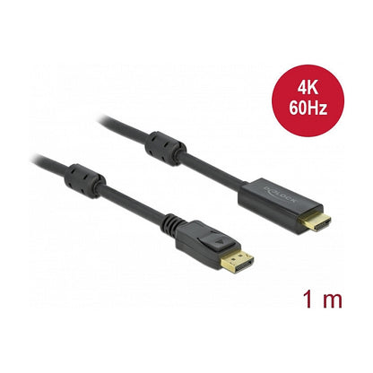 DELOCK Aktives DisplayPort 1.2 zu HDMI Kabel 4K 60Hz 1m