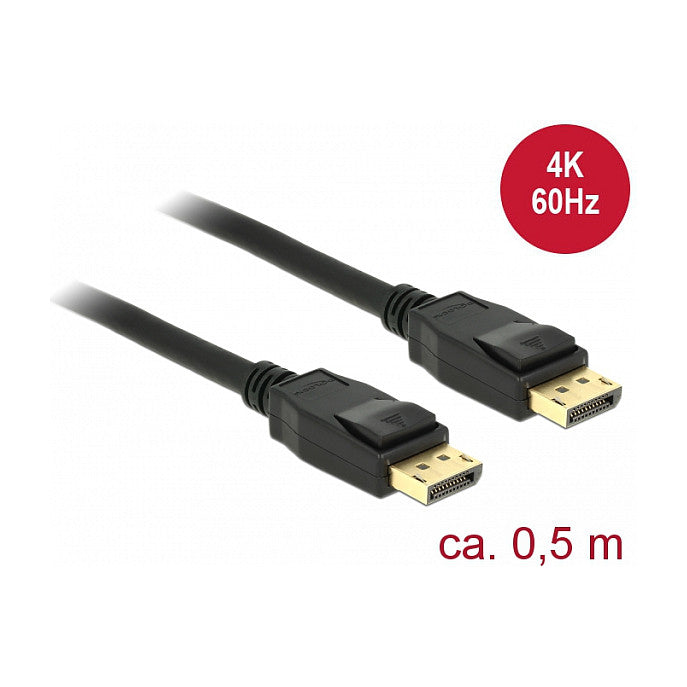 DELOCK Kabel Displayport 1.2 Stecker > Displayport Stecker 4K 60 Hz 0.5 m