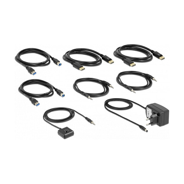 DELOCK DisplayPort 1.4 KVM Switch 8K 60 Hz mit USB 5 Gbps und Audio