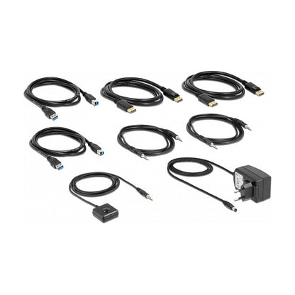 DELOCK DisplayPort 1.4 KVM Switch 8K 60 Hz mit USB 5 Gbps und Audio