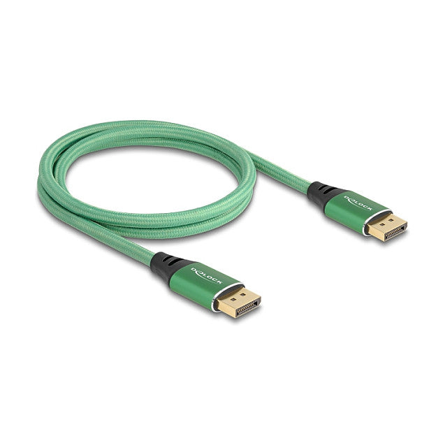 DELOCK DisplayPort Kabel 16K 60 Hz 1m grun Metall