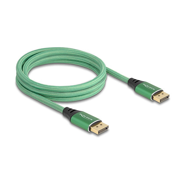 DELOCK DisplayPort Kabel 16K 60 Hz 2m grun Metall