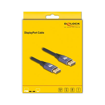 DELOCK DisplayPort Kabel 8K 60 Hz 2m flieder Metall