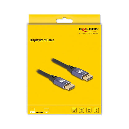 DELOCK DisplayPort Kabel 8K 60 Hz 5m flieder Metall