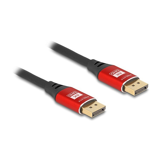 DELOCK DisplayPort Kabel 8K 60 Hz 5m rot Metall