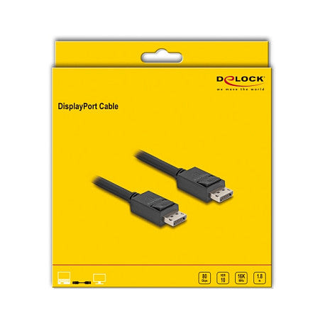 DELOCK DisplayPort Kabel 16K 60 Hz 80 Gbps 1.8m