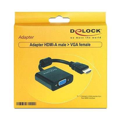 DELOCK Adapterkabel HDMI-A St > VGA Buchse schwarz