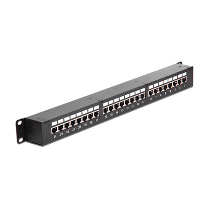 DELOCK Netzwerk 48.26cm 19Zoll Kupplungs-Patchpanel 24 Port Cat.6