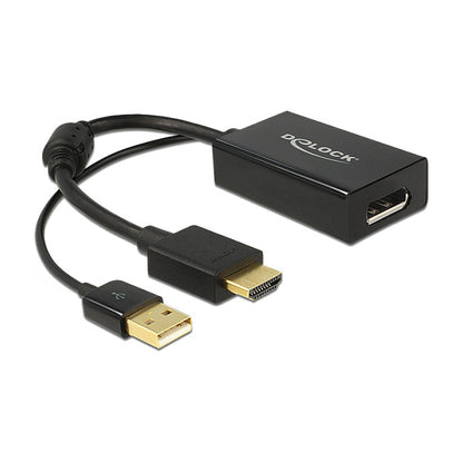 DELOCK Adapterkabel HDMI-A Stecker > Displayport 1.2 Buchse schwarz