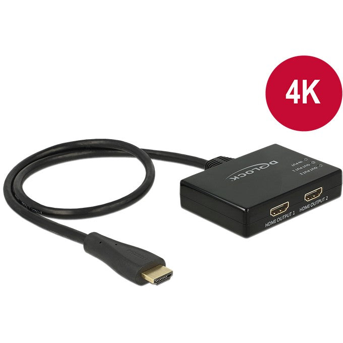 DELOCK HDMI Splitter 1 x HDMI in > 2 x HDMI out 4K
