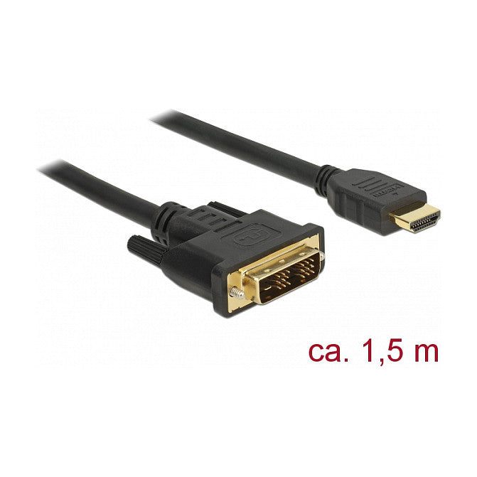 DELOCK Kabel DVI 18+1 Stecker > HDMI-A Stecker 1.5 m schwarz